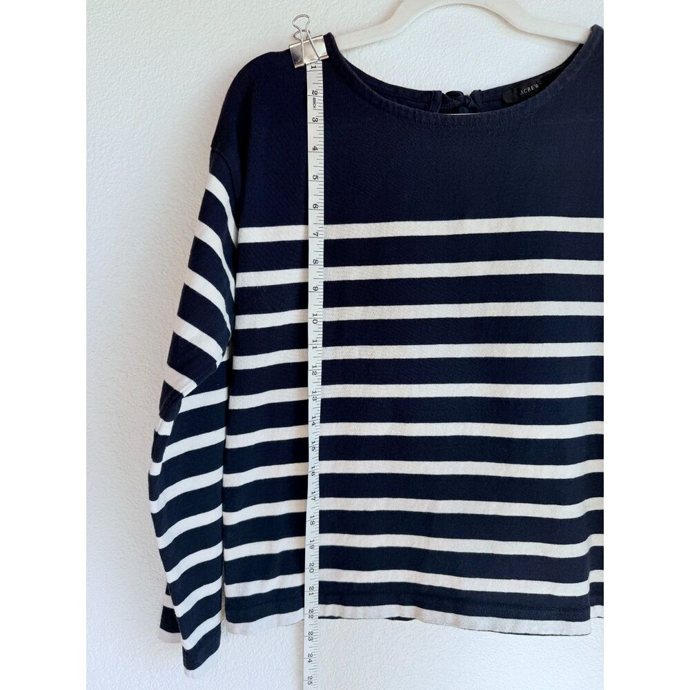 J.Crew Women's Mariner Cloth Bow Back Striped Long Sleeve Top in Navy & White S - Picture 10 of 12